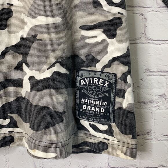 Avirex Camo Crew Thermal‎ Long Sleeve Grey /Black M - Picture 5 of 10